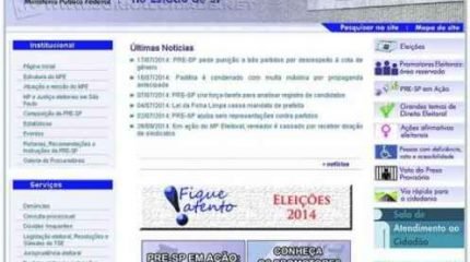 Na imagem, site da Procuradoria Regional Eleitoral que acompanha o andamento das ações de impugnação