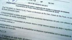 Diário Oficial trouxe a publicação do Decreto 10.141, o qual avisa que dirigente responderá sozinho por descumprimento