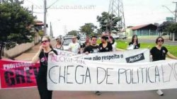 Protesto de alunos e professores realizado na sexta-feira (20) em Cordeirópolis