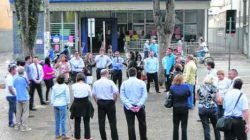 Bancários reunidos em assembleia no Jardim Público (foto arquivo)