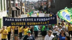 Manifestação de protesto realizada em abril deste ano