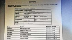 Certidão de composição partidária disponibilizada pelo site do Tribunal Superior Eleitoral (TSE)