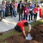 Cápsula desenterrada durante a cerimônia