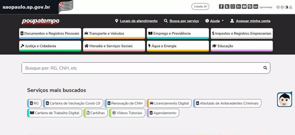 Tutorial Poupatempo: Agendamento para atendimento presencial 