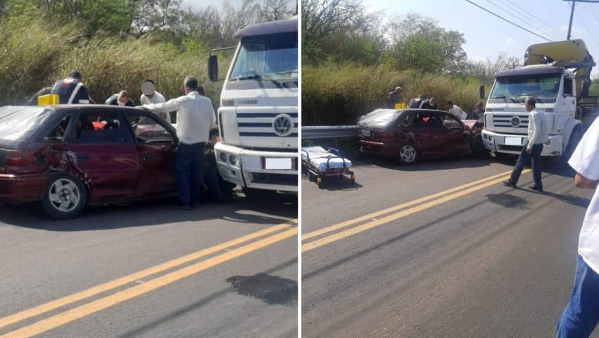 Carro E Caminhão Colidem Frontalmente Na Estrada Que Liga Rio Claro A